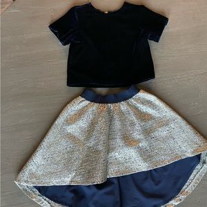 Velvet Girls Top and Skirt